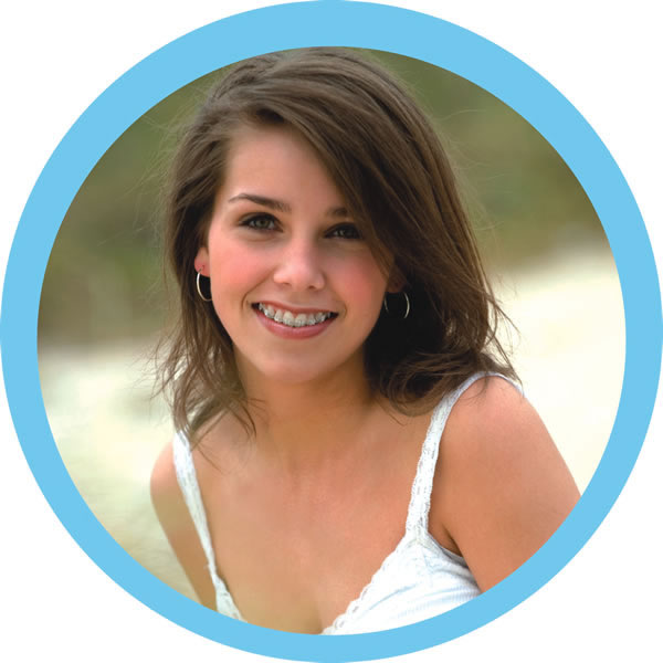 Young girl with braces